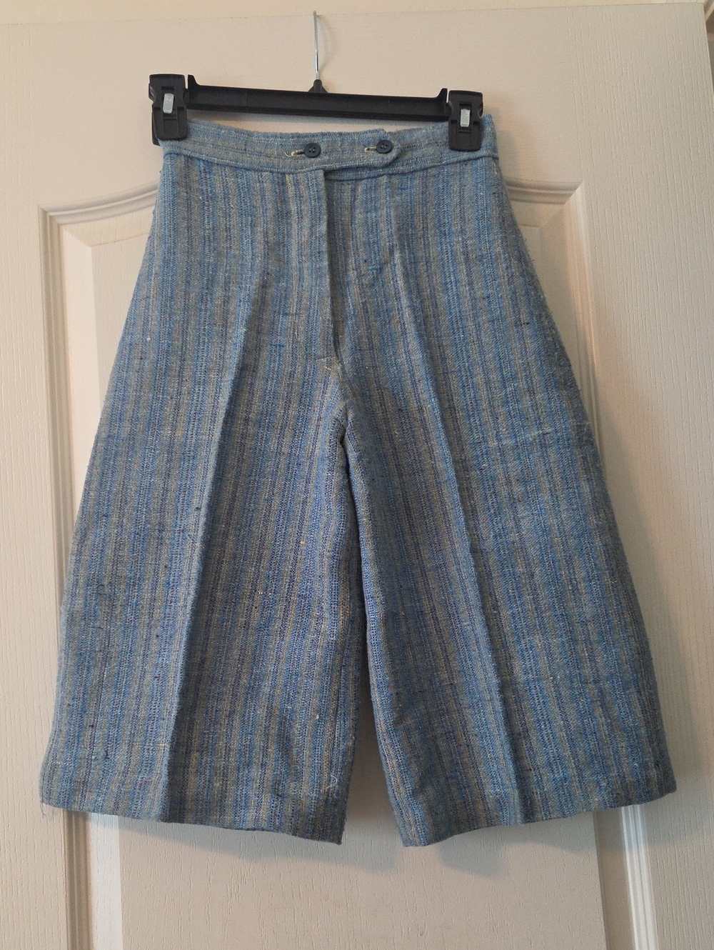 High-Waist Wide-Leg Women's Tweed Bermuda Shorts